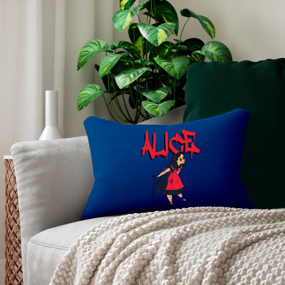Alice In Wonderland Vs Alice Cooper - Alice Cooper - Lumbar Pillows