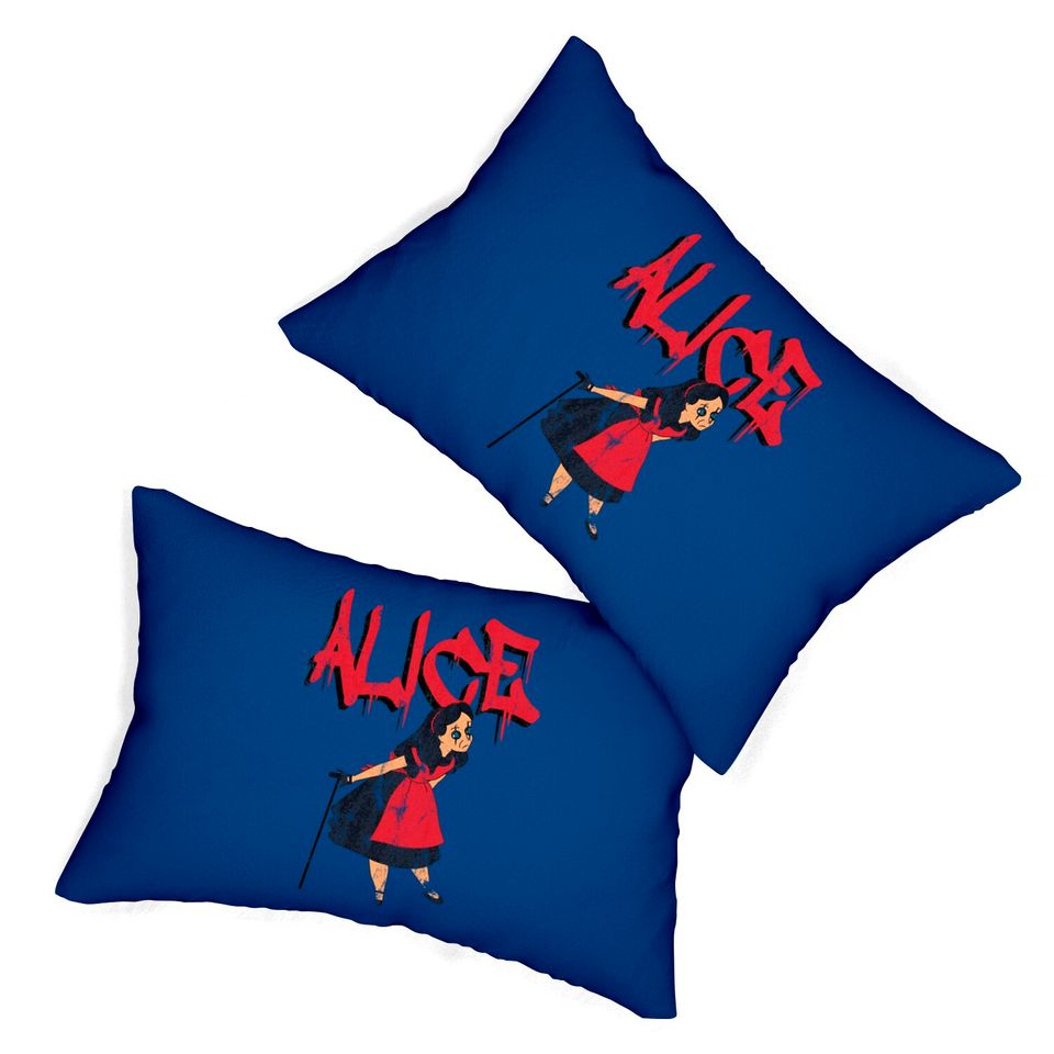 Alice In Wonderland Vs Alice Cooper - Alice Cooper - Lumbar Pillows