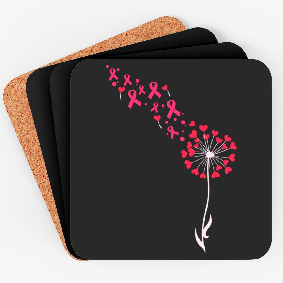 Breast Cancer Awareness Gift Support Breast Cancer Survivor Product - Breast Cancer - Coasters
