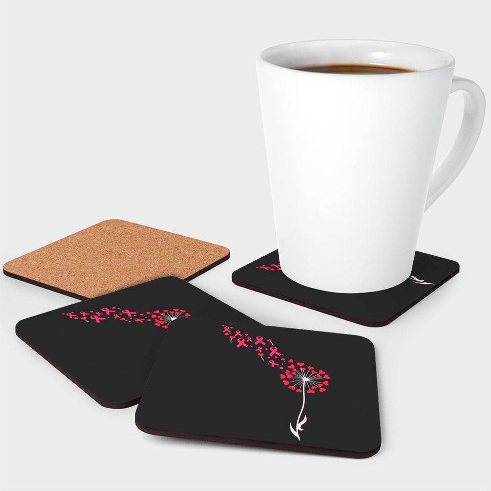 Breast Cancer Awareness Gift Support Breast Cancer Survivor Product - Breast Cancer - Coasters
