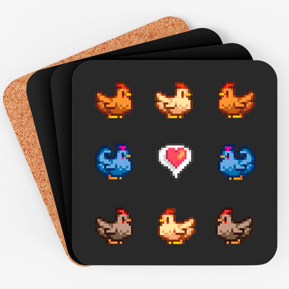 Stardew Valley Chickens - Stardew Valley - Coasters
