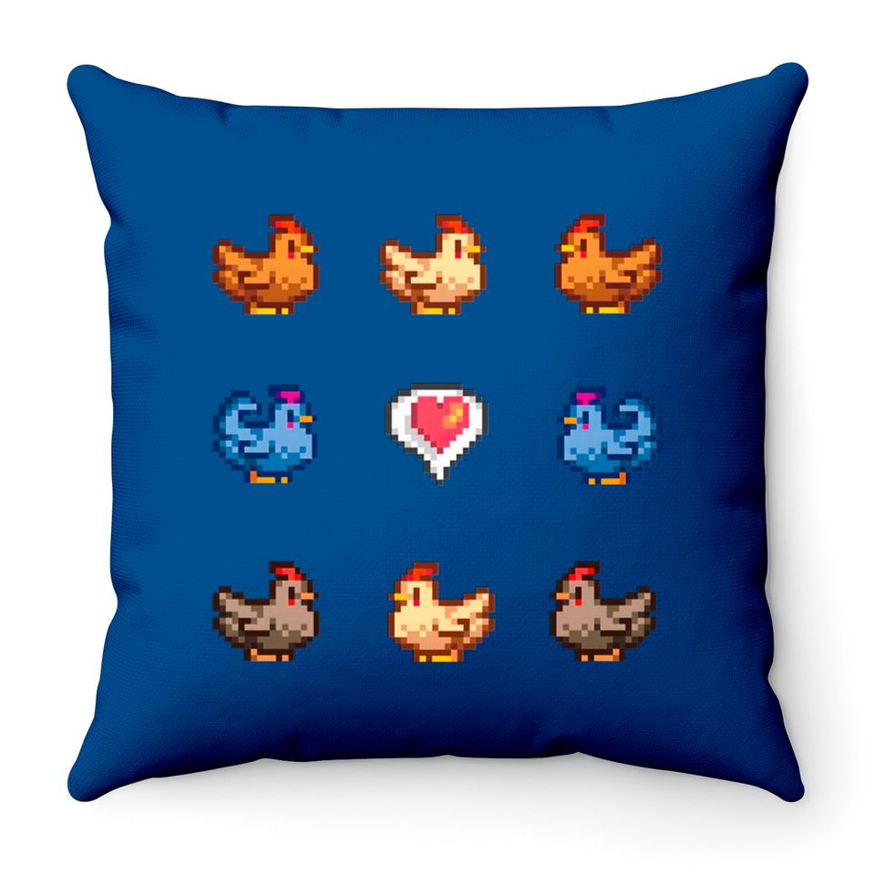 Stardew Valley Chickens - Stardew Valley - Throw Pillows