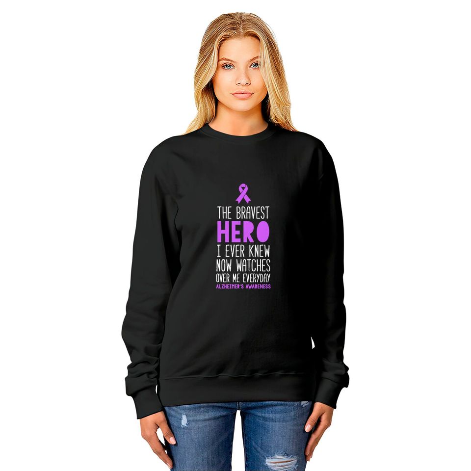 The Bravest Hero Alzheimer'S Awareness - Awareness - Sweatshirts