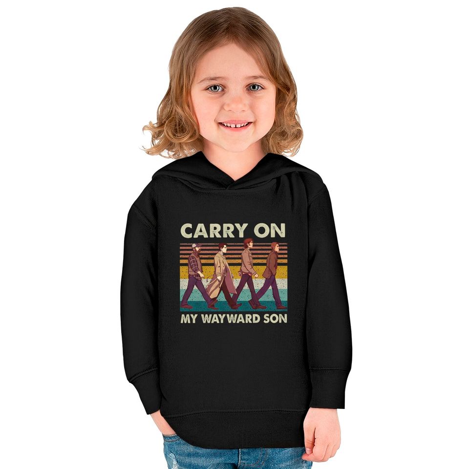 Supernatural Carry On My Wayward Son Abbey Road Vintage Kids Pullover Hoodies