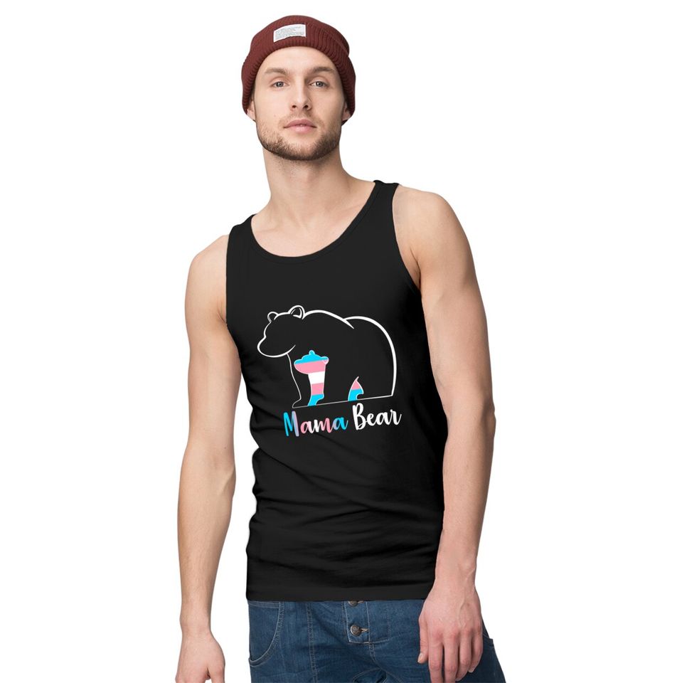 LGBT Mama Bear Transgender Pride Equal Rights Rainbow Flag Tank Tops