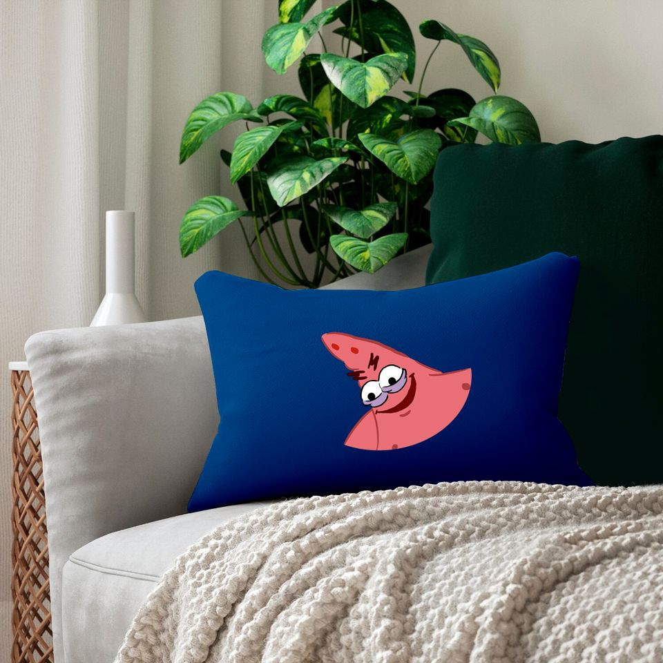 Evil Patrick Meme - Patrick Star - Lumbar Pillows