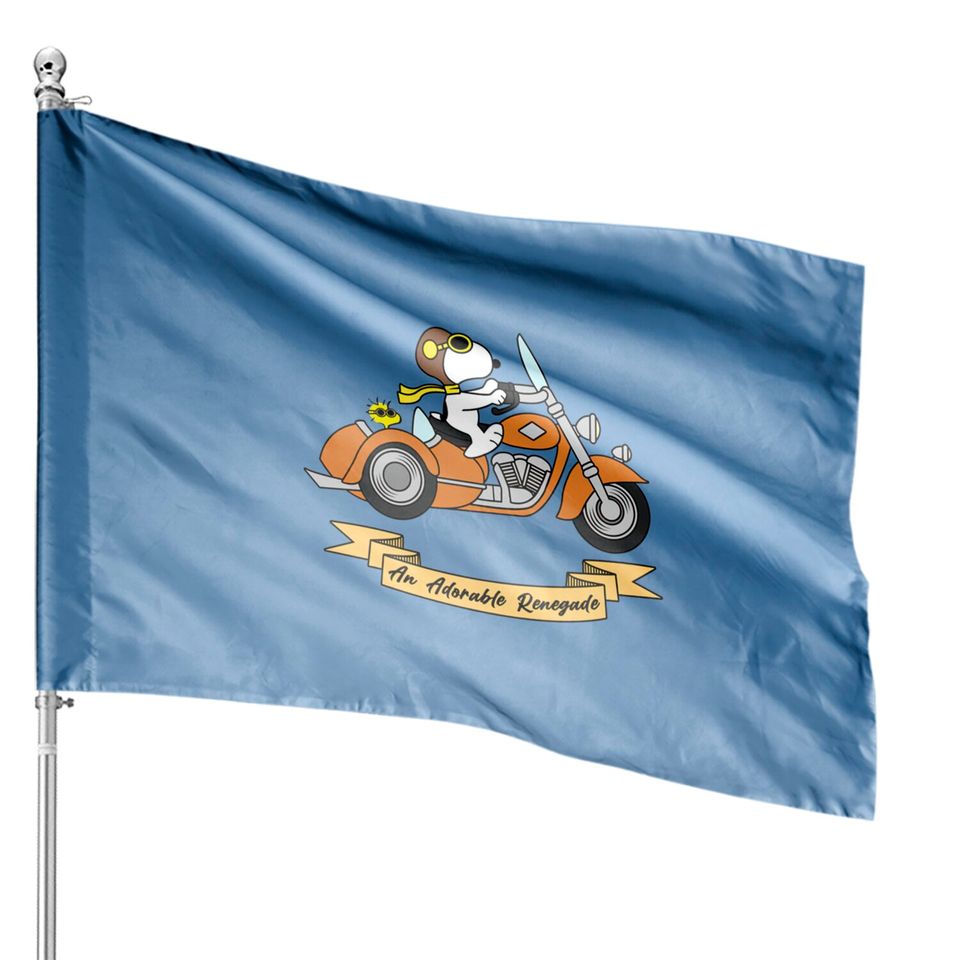 Snoopy Motorcycle - Snoopy - House Flags
