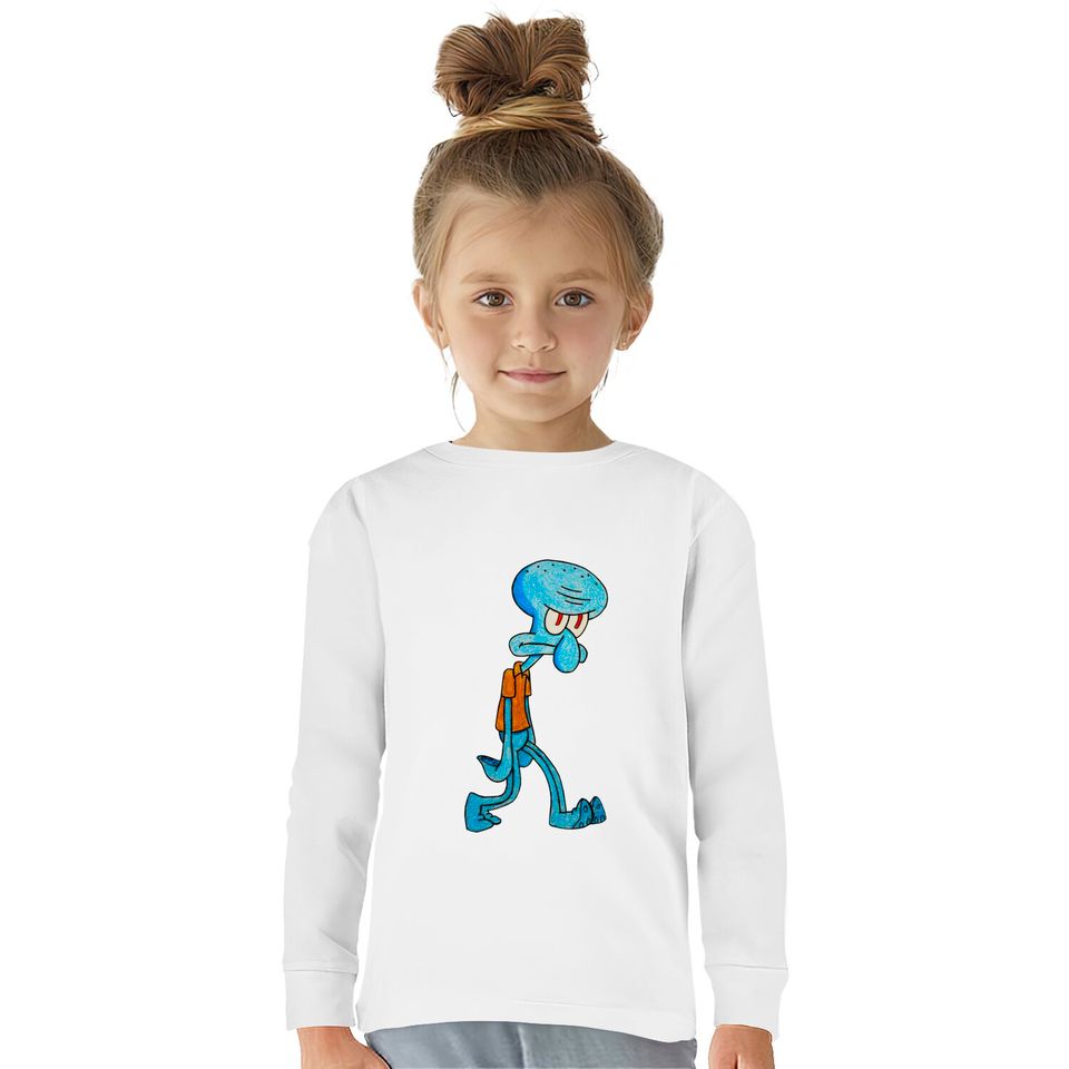 Grumpy Squidward - Squidward -  Kids Long Sleeve T-Shirts