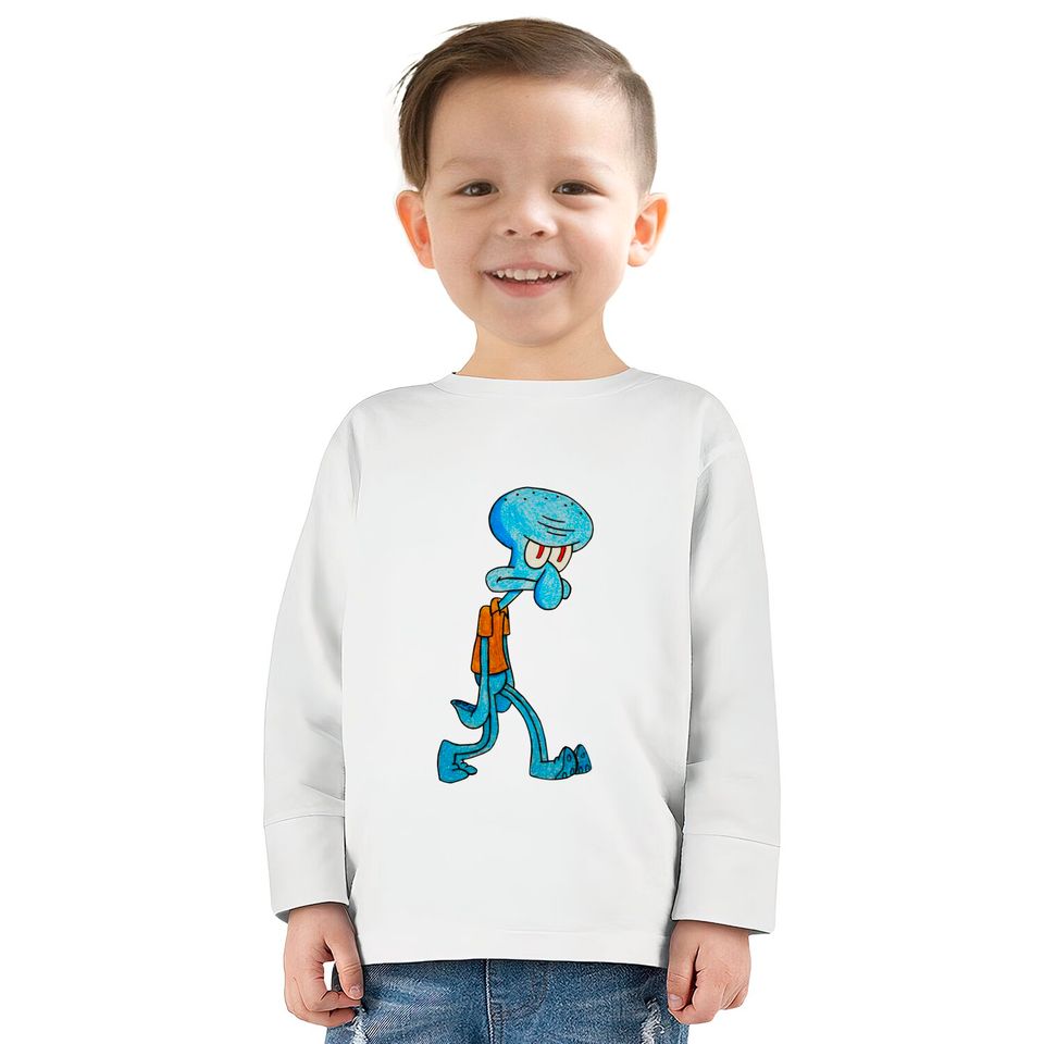 Grumpy Squidward - Squidward -  Kids Long Sleeve T-Shirts