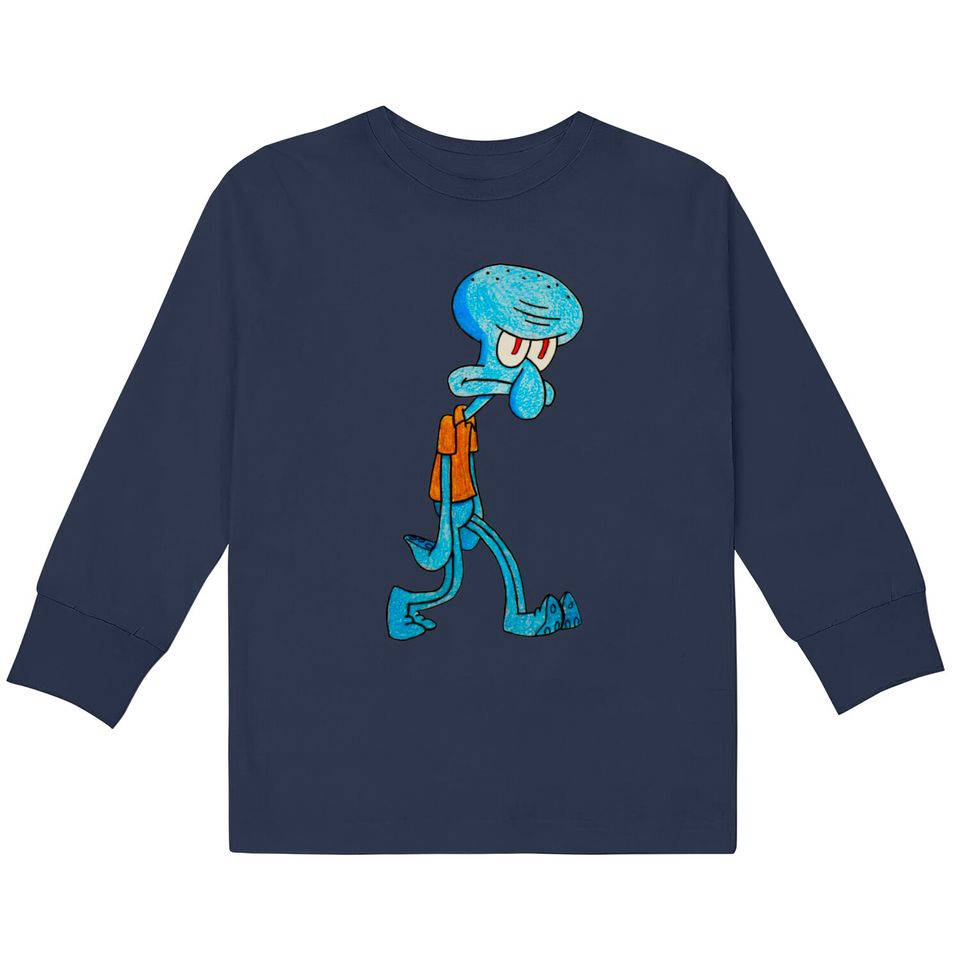 Grumpy Squidward - Squidward -  Kids Long Sleeve T-Shirts
