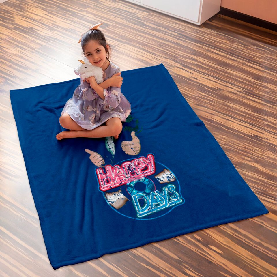 Happy Days, distressed - Happy Days - Baby Blankets