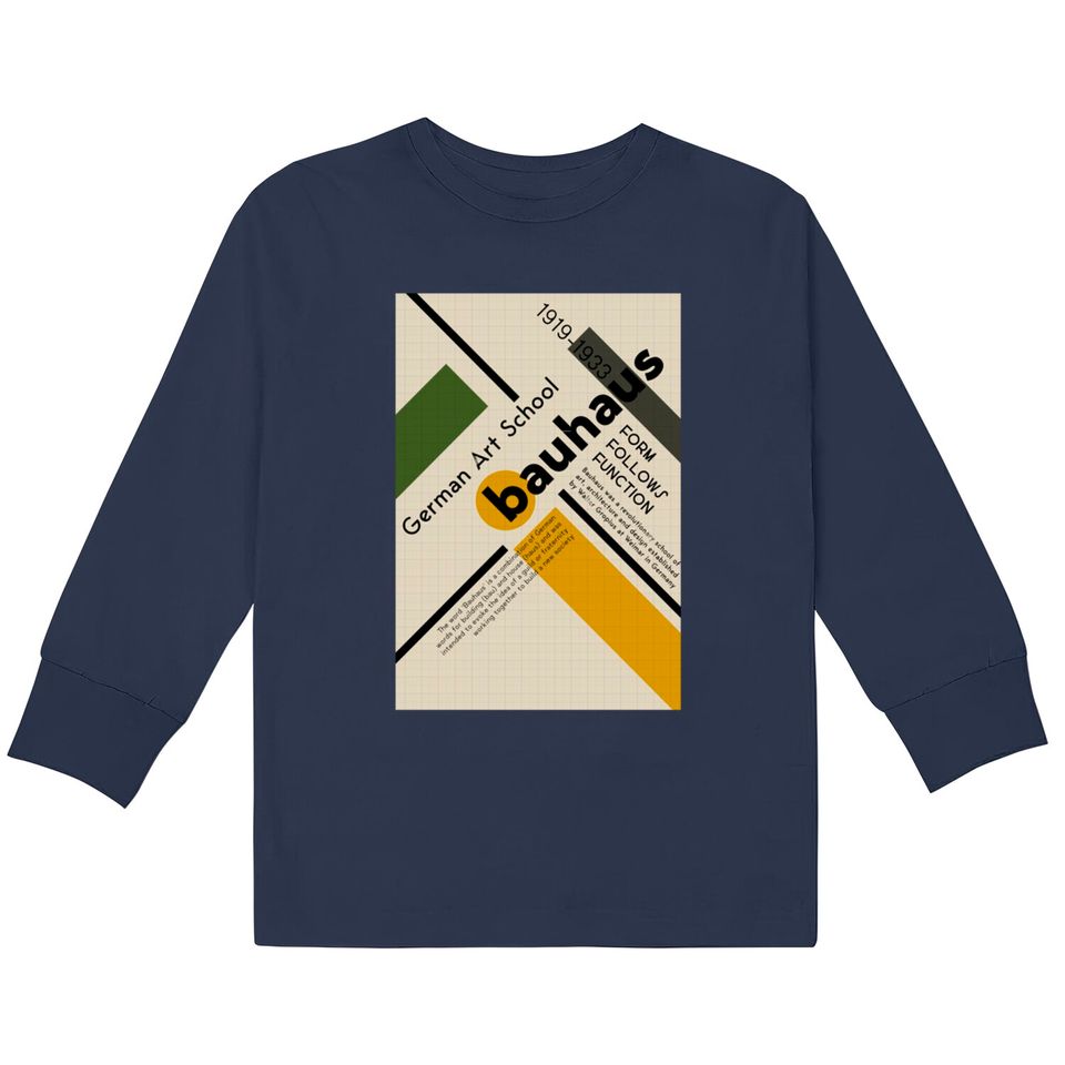 Bauhaus German Art School Retro Vintage Poster Design  Kids Long Sleeve T-Shirts - Bauhaus -  Kids Long Sleeve T-Shirts