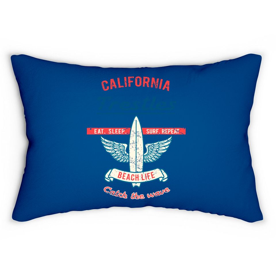 California Trestles surfboard - California Trestles Beach Surfboard - Lumbar Pillows