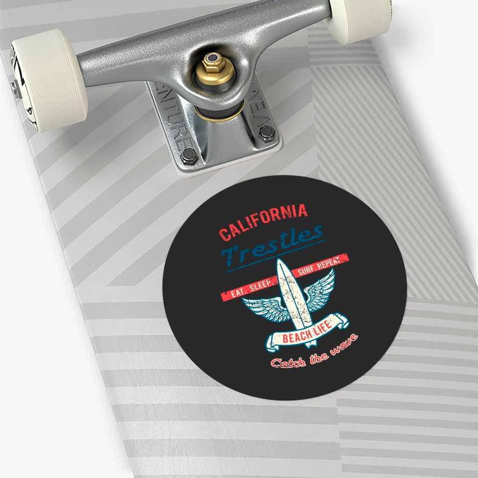 California Trestles surfboard - California Trestles Beach Surfboard - Stickers