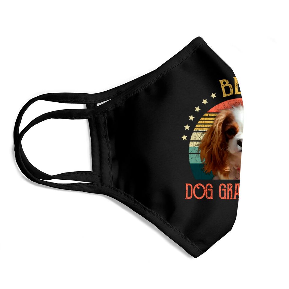 Mens Best Dog Grandpa Ever Cavalier King Charles Spaniel Fathers Day Gift - Quarantine - Face Masks