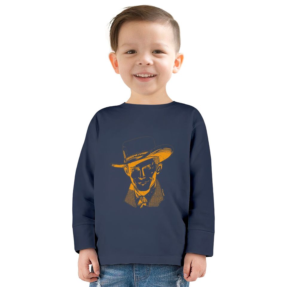 Hank Williams - Hank Williams -  Kids Long Sleeve T-Shirts