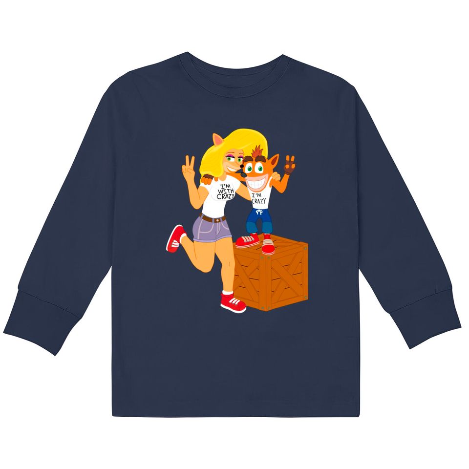 Crash and Tawna Together Again - Crash Bandicoot -  Kids Long Sleeve T-Shirts