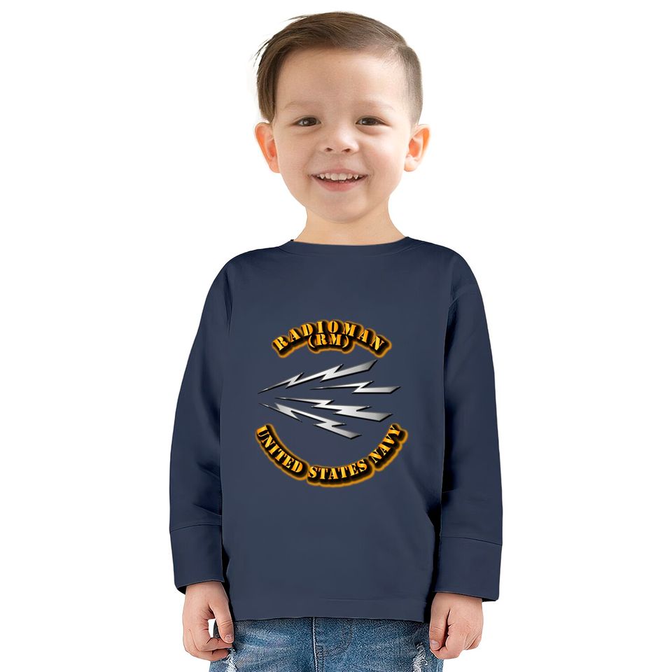 Navy - Rate - Radioman - Veteran -  Kids Long Sleeve T-Shirts