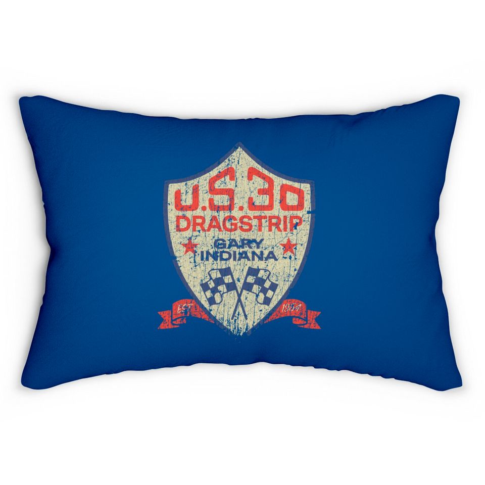 U.S. 30 Dragstrip 1954 - Drag Racing - Lumbar Pillows