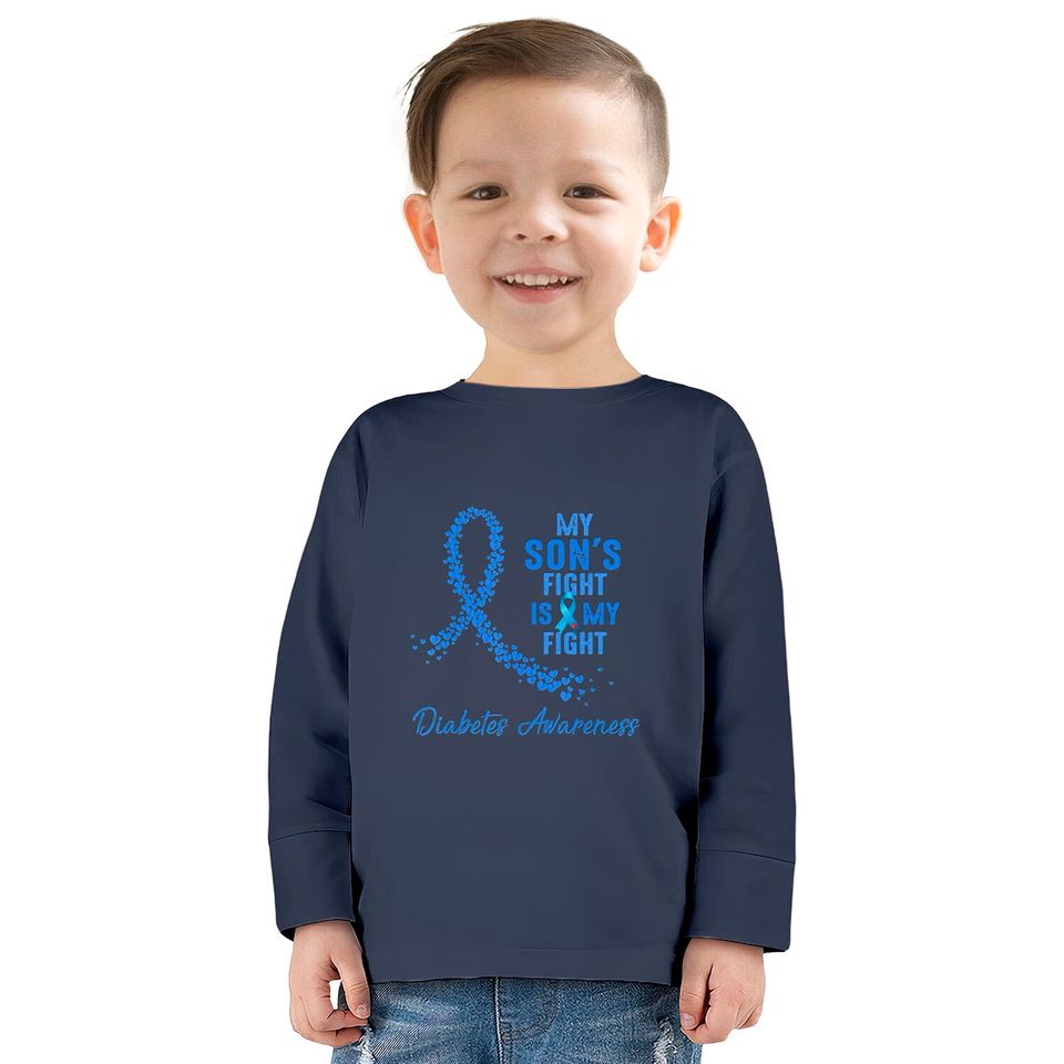 My Son's Fight Is My Fight Type 1 Diabetes Awareness - Diabetes Awareness -  Kids Long Sleeve T-Shirts