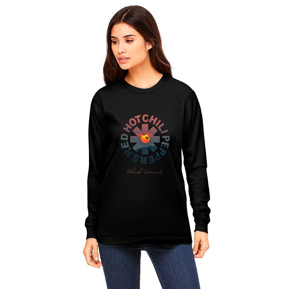 Red Hot Chili Peppers Shirt, Black Summer Long Sleeves, Rock Band Tee, Chili Peppers
