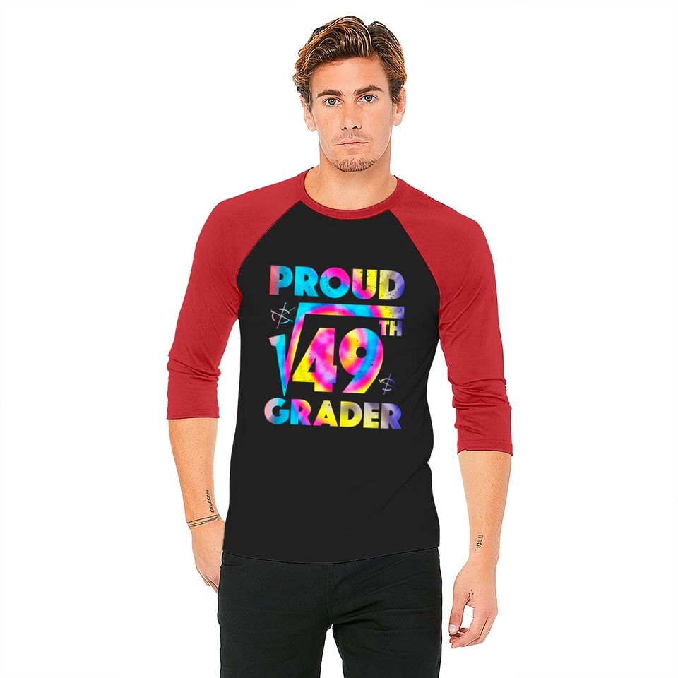 Proud 7th Grade Square Root of 49 Teachers Students - 7th Grade Student - Baseball Tees