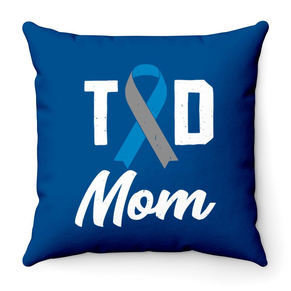 T1D Mom Diabetes Insulin awareness month - Diabetes - Throw Pillows