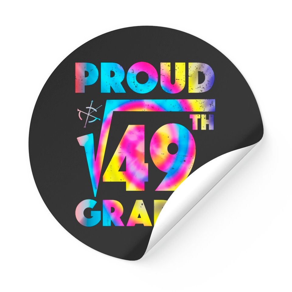 Proud 7th Grade Square Root of 49 Teachers Students - 7th Grade Student - Stickers