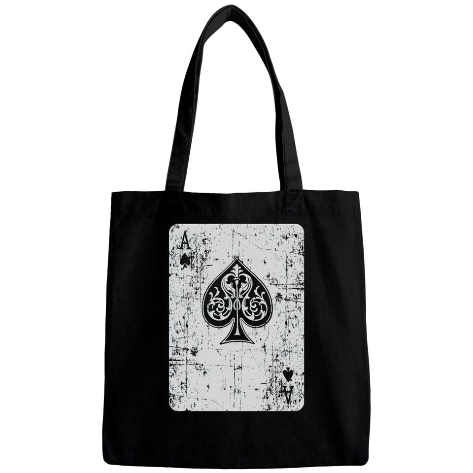 Vintage ace of spades playing card poker Bags