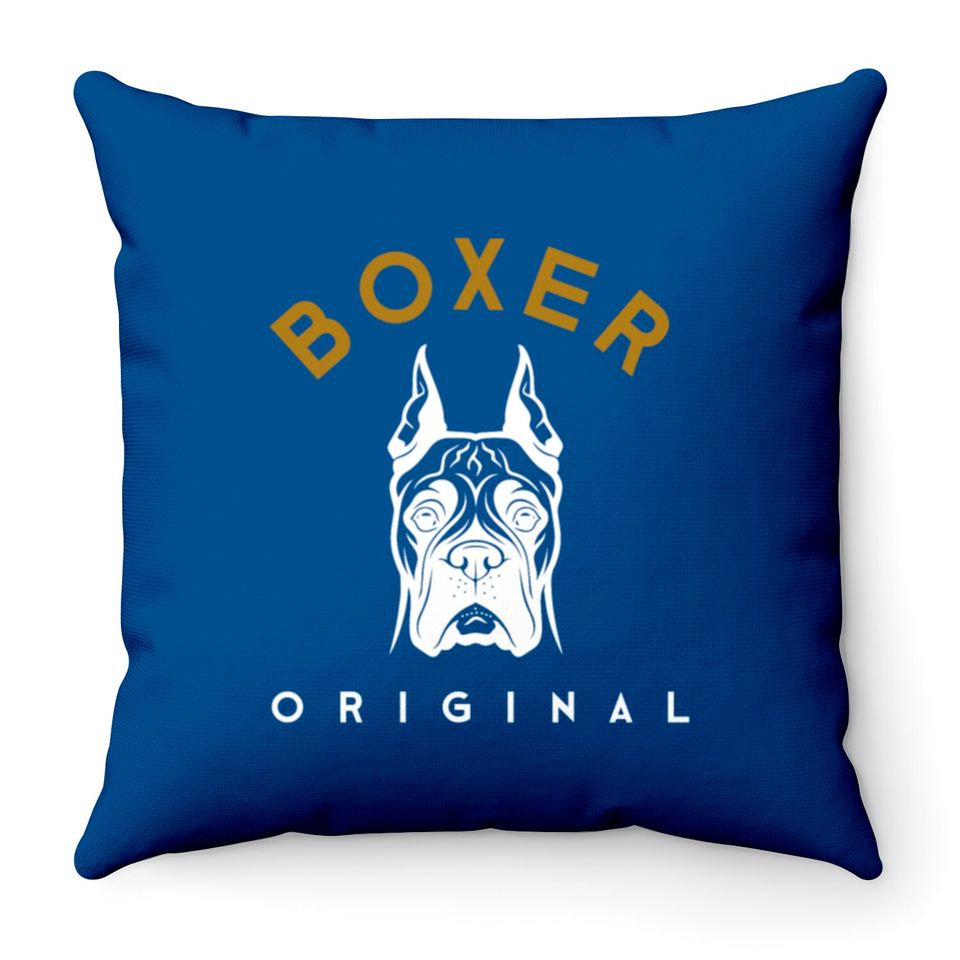 Dog Boxer Original Throw Pillows