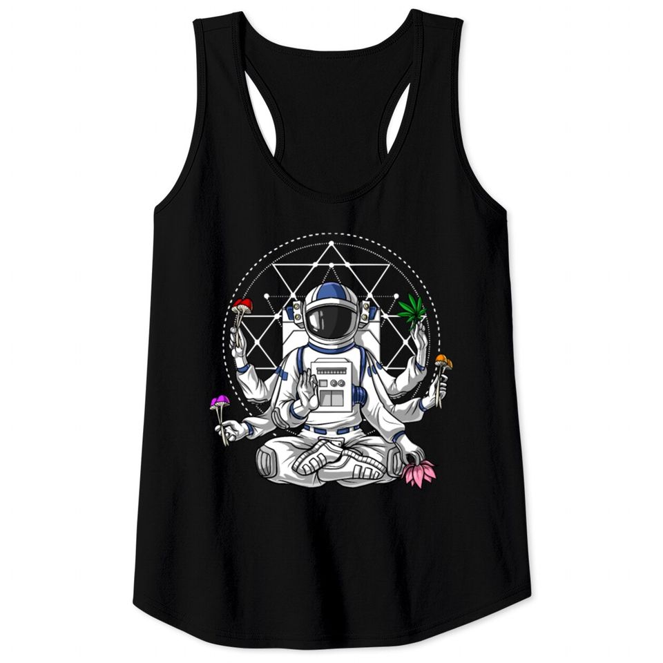 Astronaut Psychedelic Meditation Tank Tops