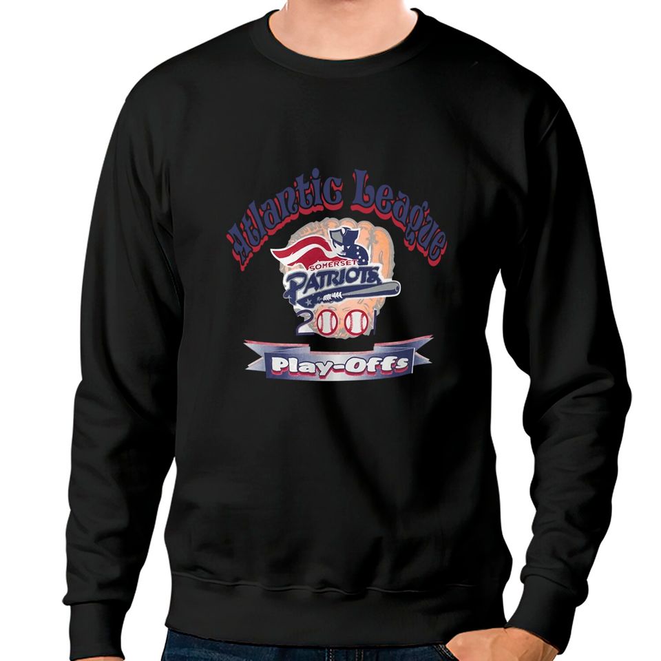 Vintage 2001 Somerset Patriots Atlantic League Playoffs Sweatshirts, Somerset Patriots Baseball Team Shirt