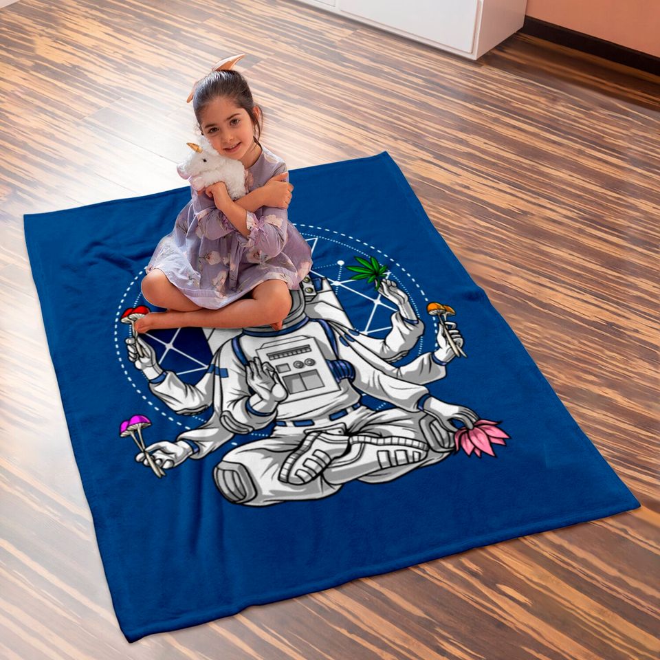 Astronaut Psychedelic Meditation Baby Blankets