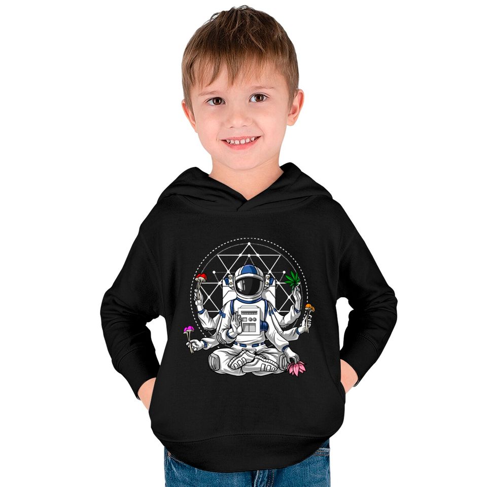 Astronaut Psychedelic Meditation Kids Pullover Hoodies