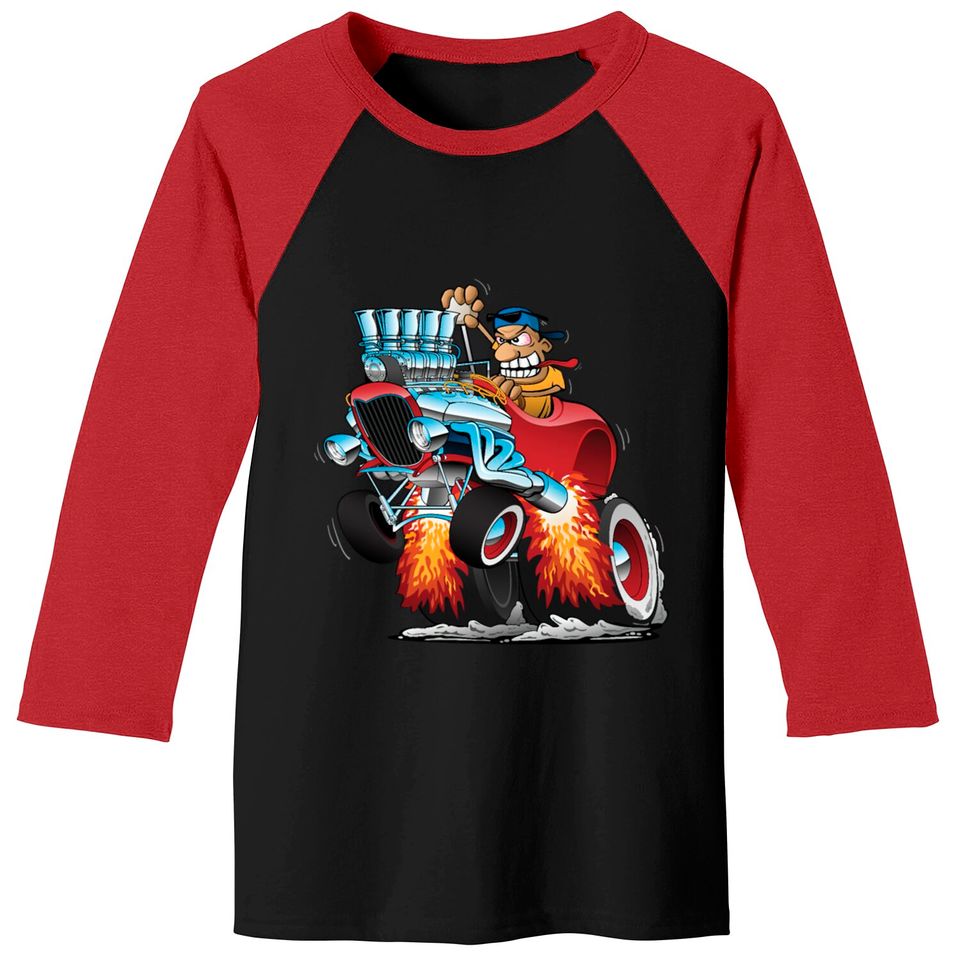 American Hot Rod Car Race Baseball Tees