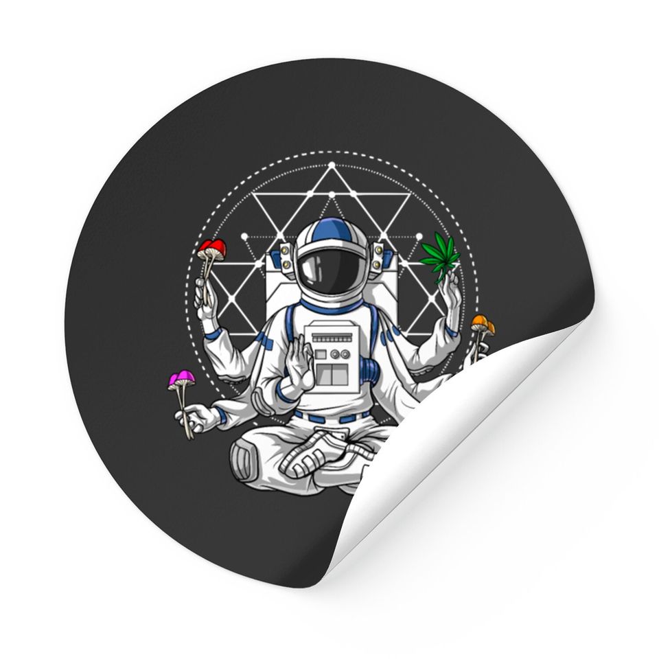 Astronaut Psychedelic Meditation Stickers