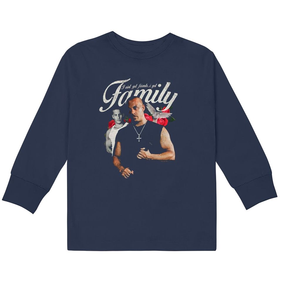 Vintage Dominic Toretto 2Fast 2Furious  Kids Long Sleeve T-Shirts, Fast And Furious  Kids Long Sleeve T-Shirts