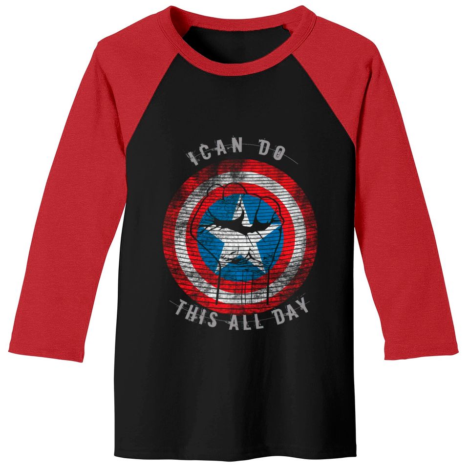 Captain America I can do this all day Baseball Tees