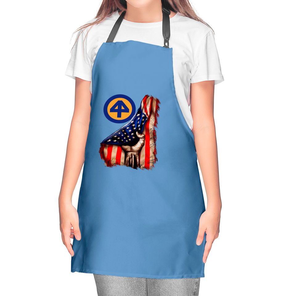 44th Infantry Division American Flag Kitchen Aprons