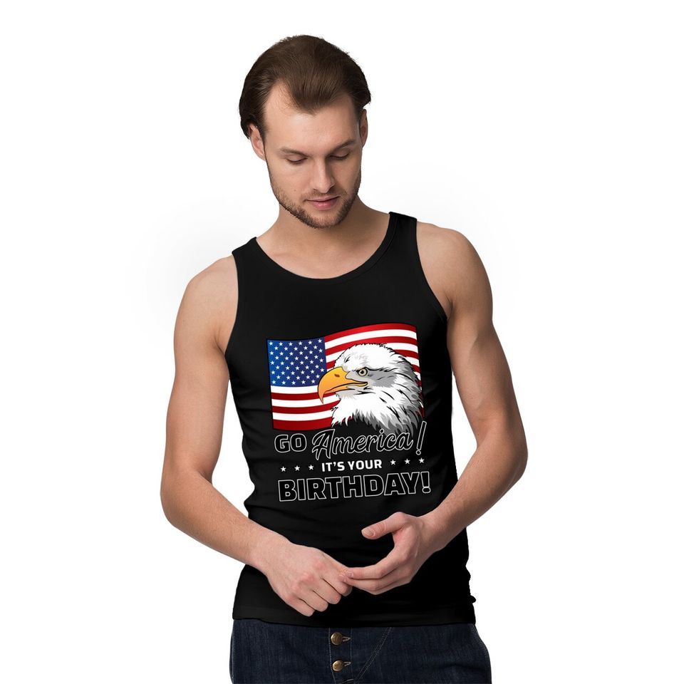 4th of July American Flag Eagle - 4th Of July - Tank Tops