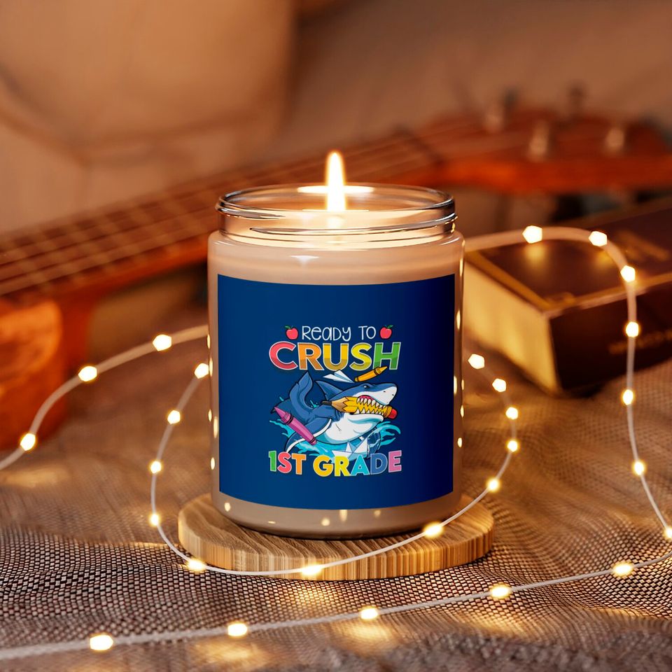 Ready To Crush 1st Grade Shark Back To School Boys Scented Candles