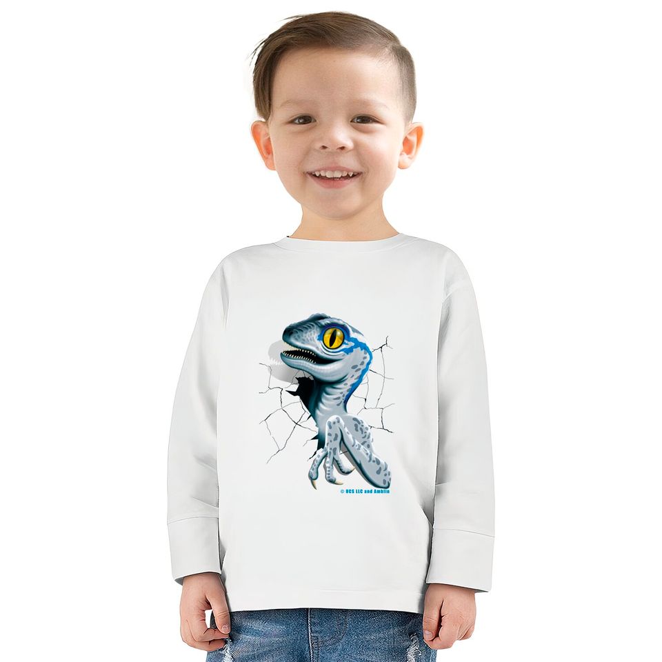Jurassic World - Baby Blue Raptor - Jurassic World -  Kids Long Sleeve T-Shirts