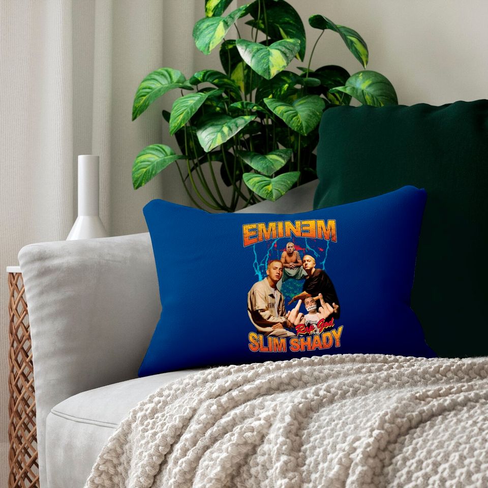 Eminem Retro Vintage Black Lumbar Pillows
