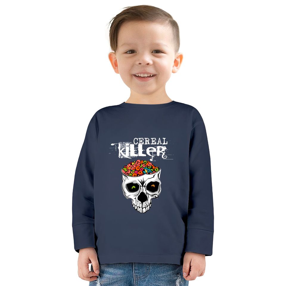 Thread Science Cereal Killer Skull  Kids Long Sleeve T-Shirts design