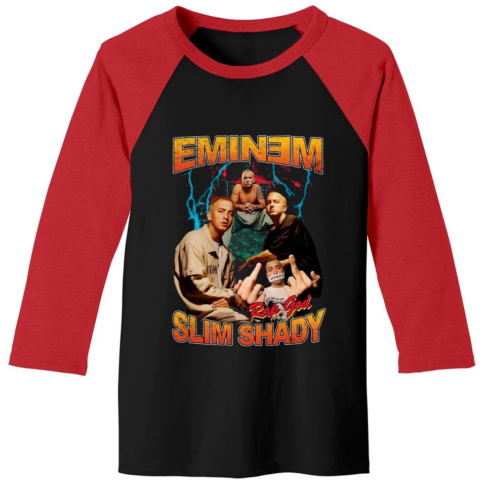 Eminem Retro Vintage Black Baseball Tees