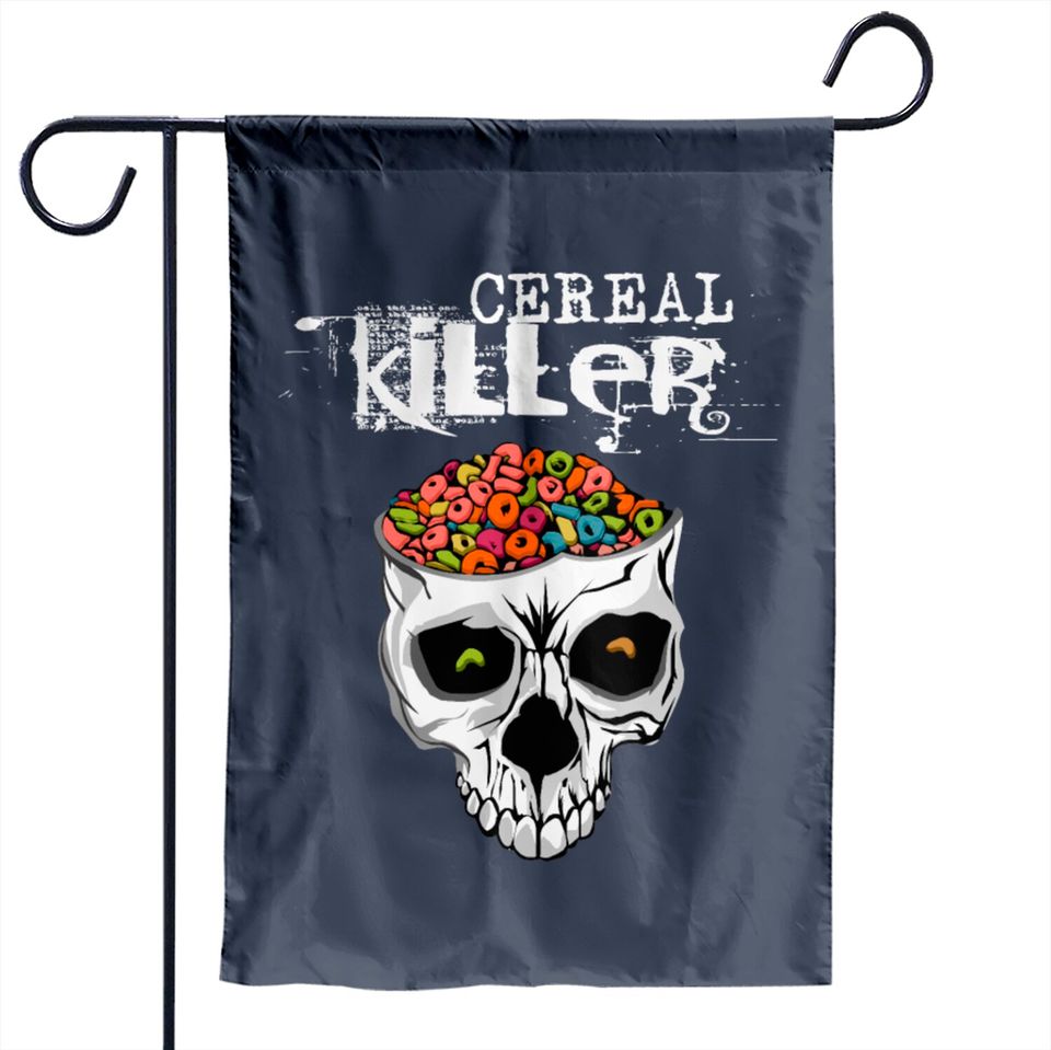 Thread Science Cereal Killer Skull Garden Flags design