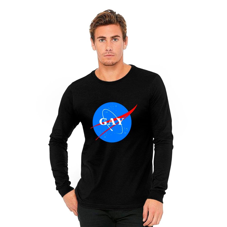 Gay NASA Logo Space Gay Geek Pride - Gay - Long Sleeves