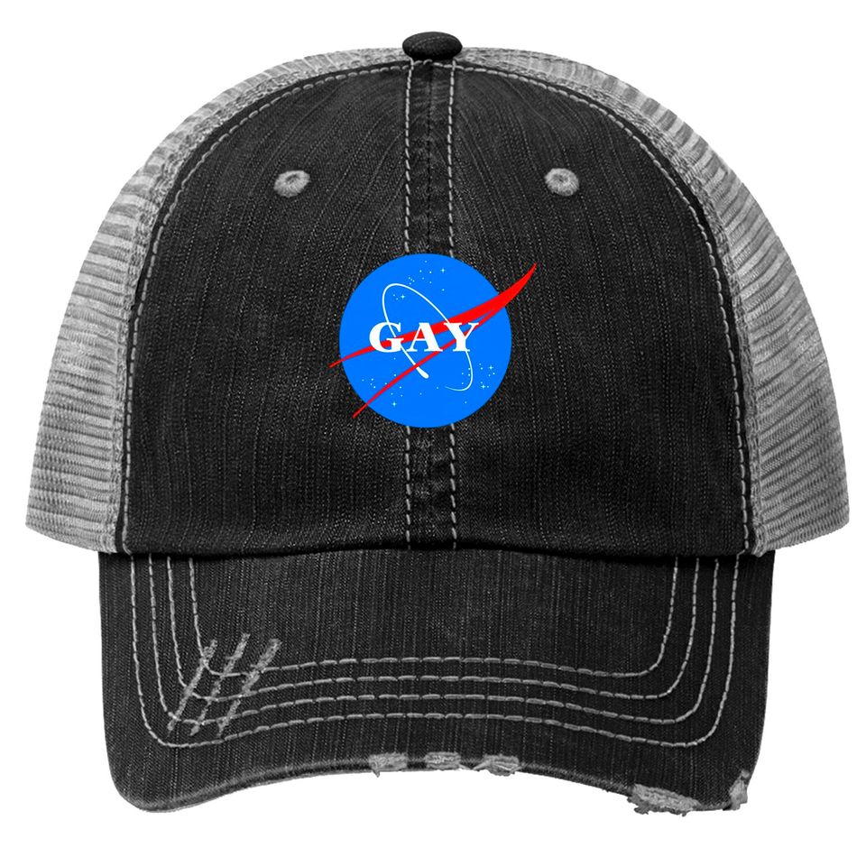 Gay NASA Logo Space Gay Geek Pride - Gay - Trucker Hats