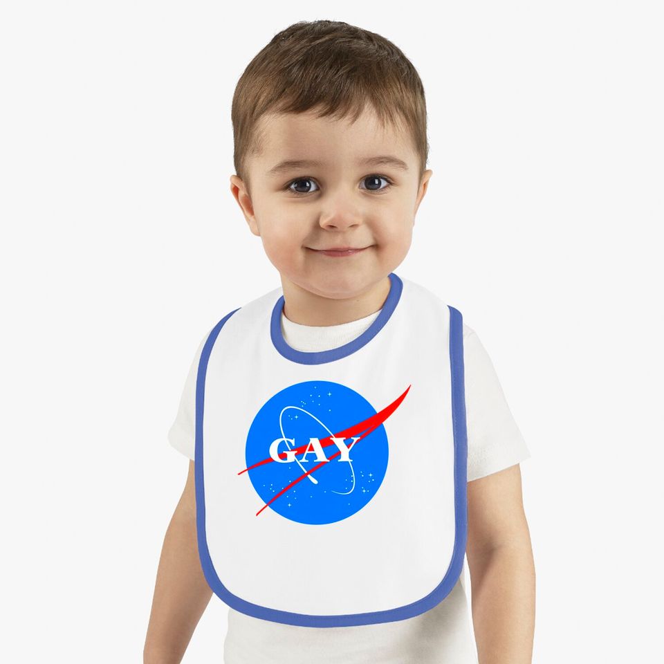 Gay NASA Logo Space Gay Geek Pride - Gay - Bibs