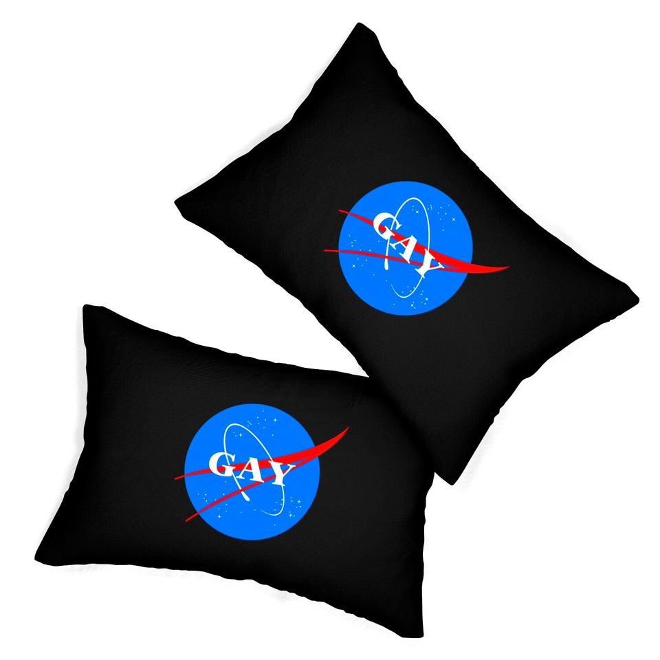 Gay NASA Logo Space Gay Geek Pride - Gay - Lumbar Pillows